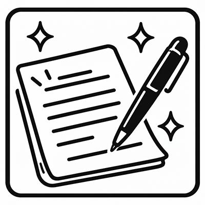 ノートとペンを描いた学び始めのイラスト